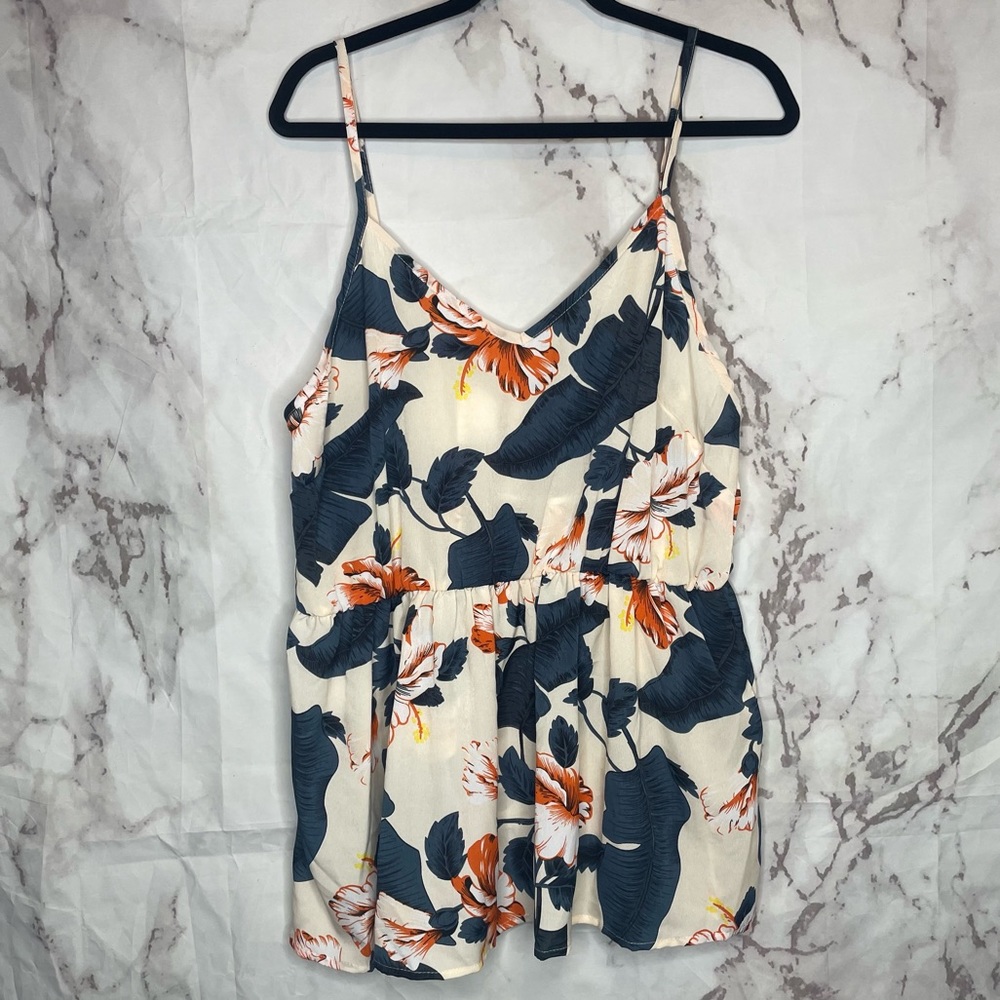 Floral peplum tank top